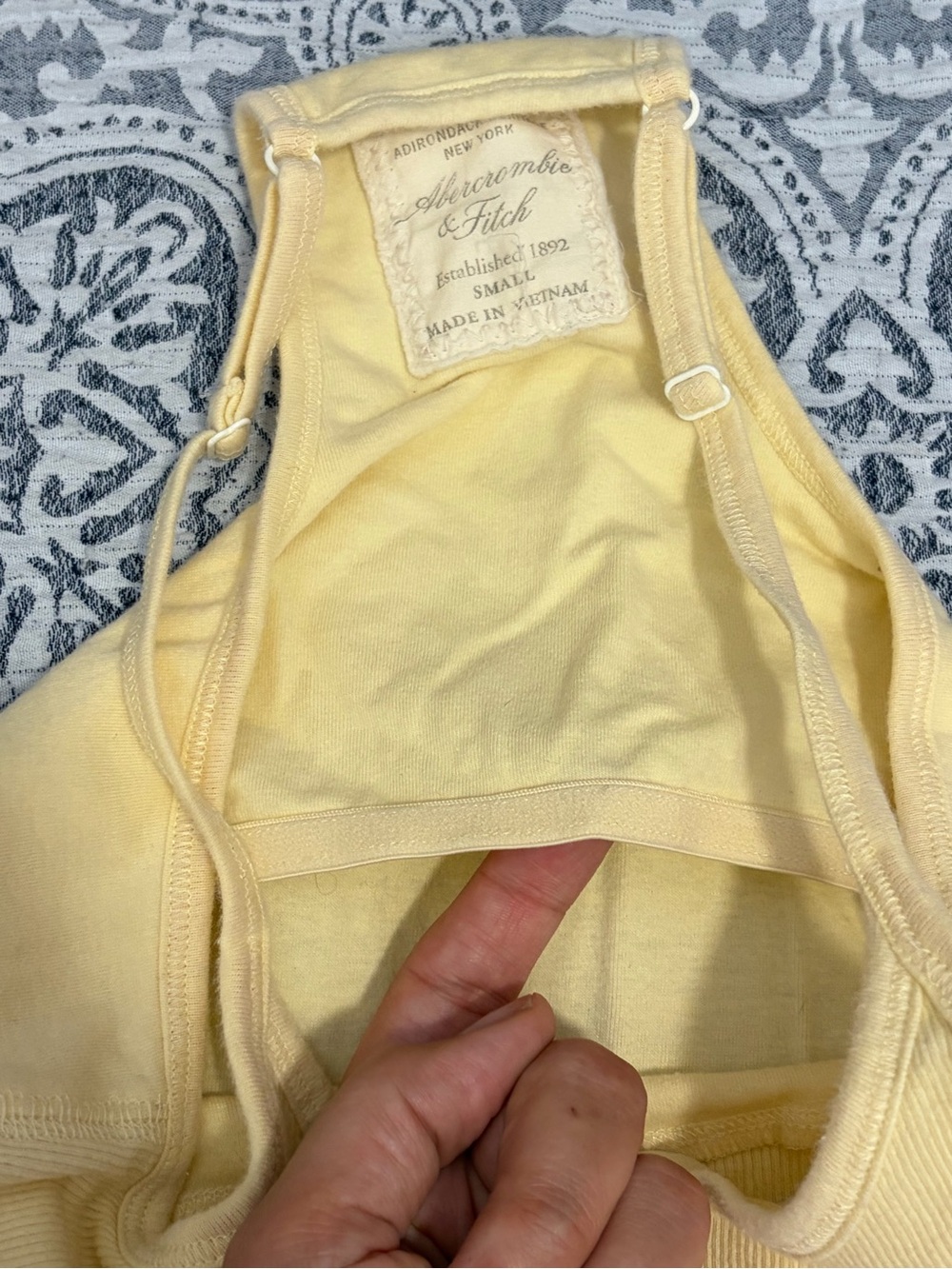 Vintage Abercrombie Yellow Lace-Trim Tank Top Small - Picture 10 of 12